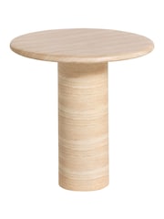 Barker and Stonehouse Ivory Piedra Stone Travertine Effect Side Table - Image 2 of 6