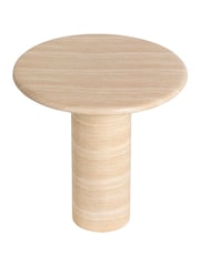 Barker and Stonehouse Ivory Piedra Stone Travertine Effect Side Table - Image 3 of 6