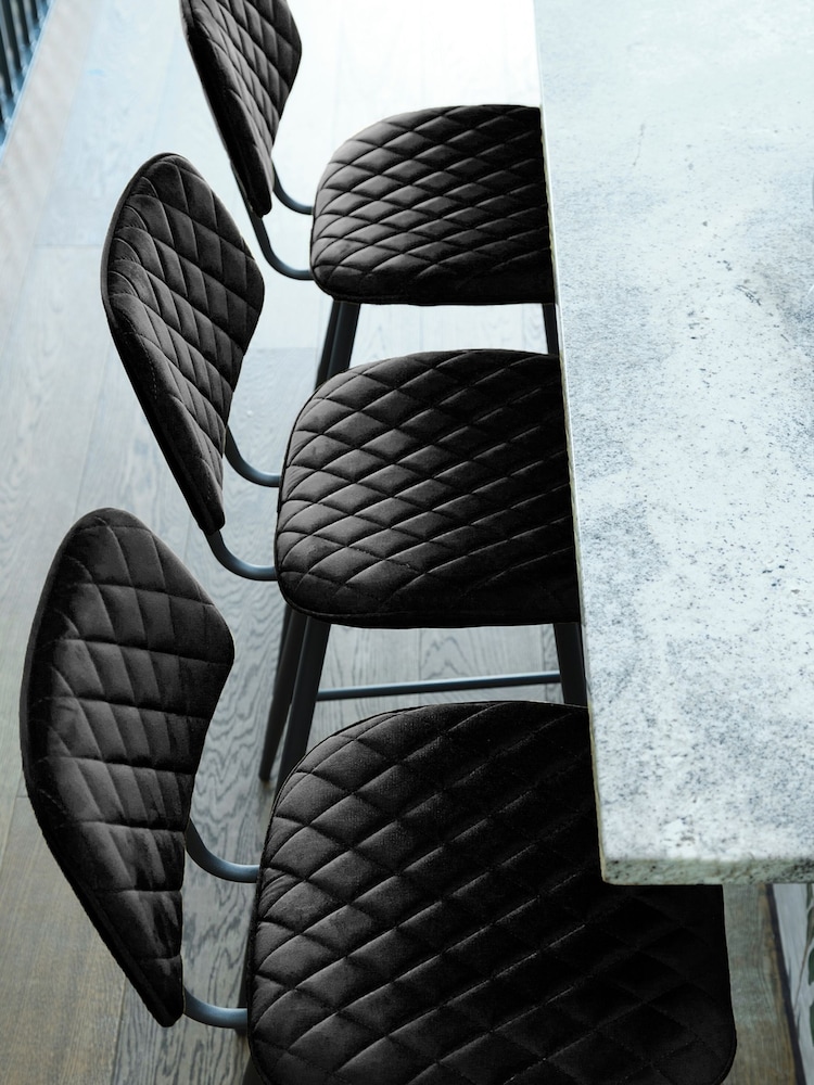 Barker and Stonehouse Black Velvet Archer Counter Stool - Image 1 of 6
