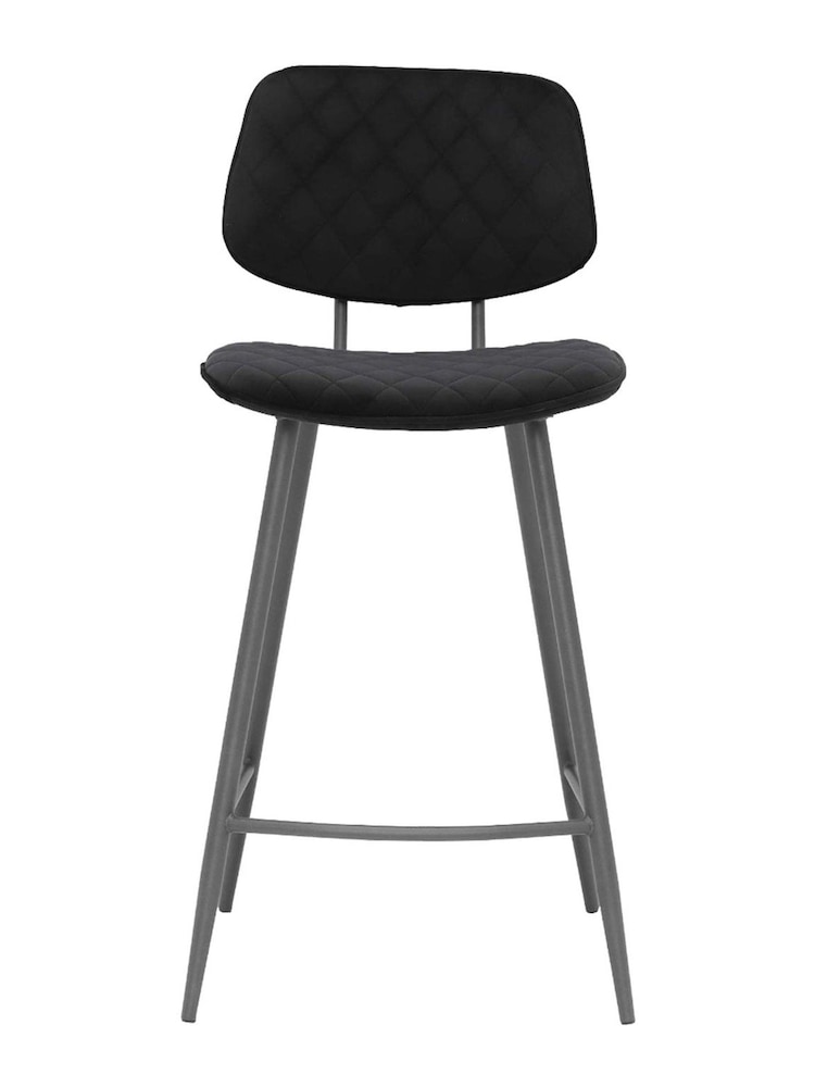 Barker and Stonehouse Black Velvet Archer Counter Stool - Image 2 of 6