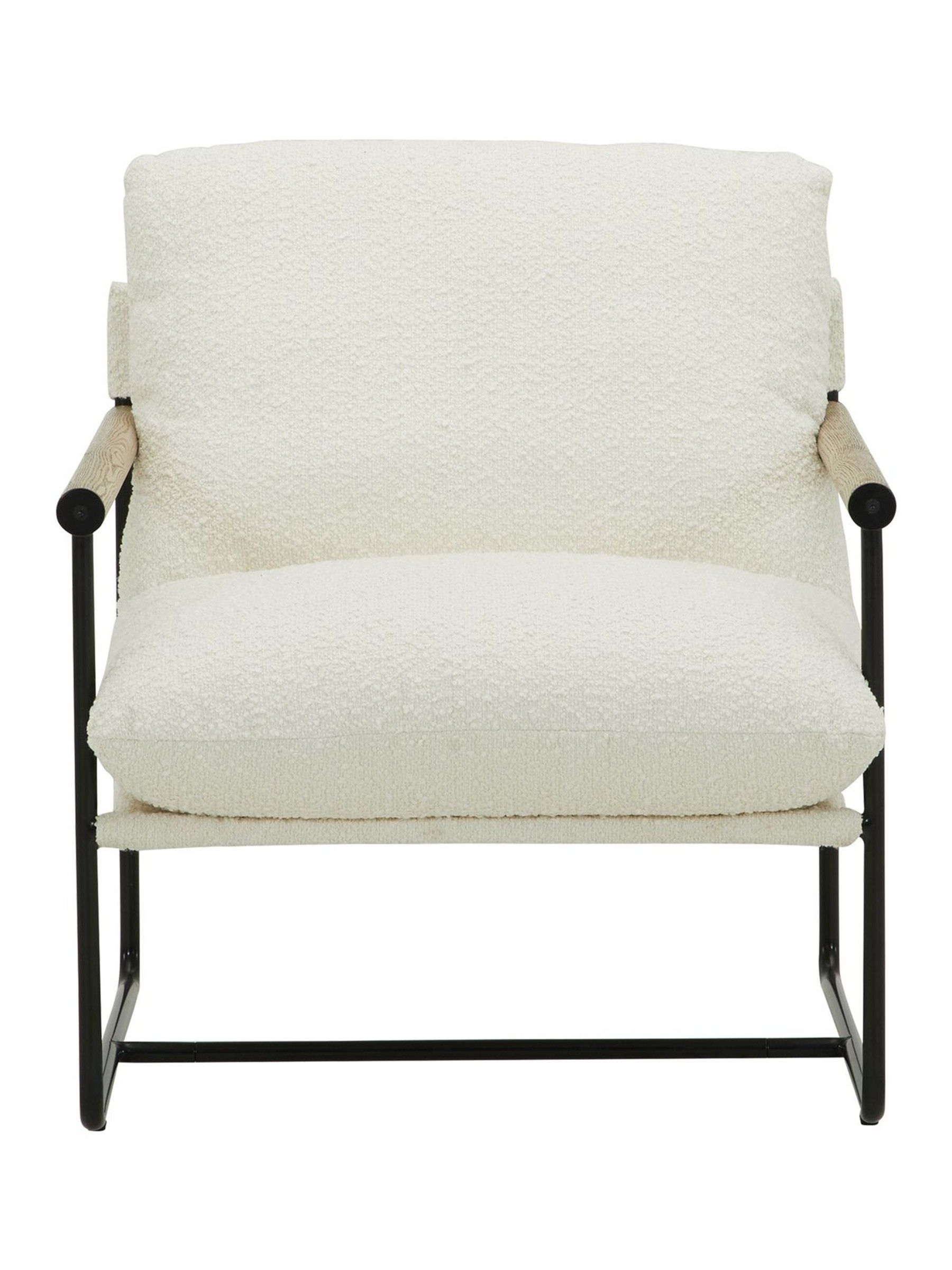 Buy Barker and Stonehouse Grey Whittaker Boucle Accent Chair with Wooden Arms from the Next UK ...
