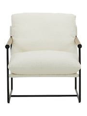 Barker and Stonehouse Grey Whittaker Boucle Accent Chair with Wooden Arms - Image 3 of 6