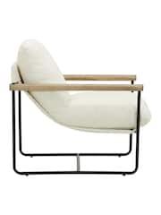Barker and Stonehouse Grey Whittaker Boucle Accent Chair with Wooden Arms - Image 5 of 6