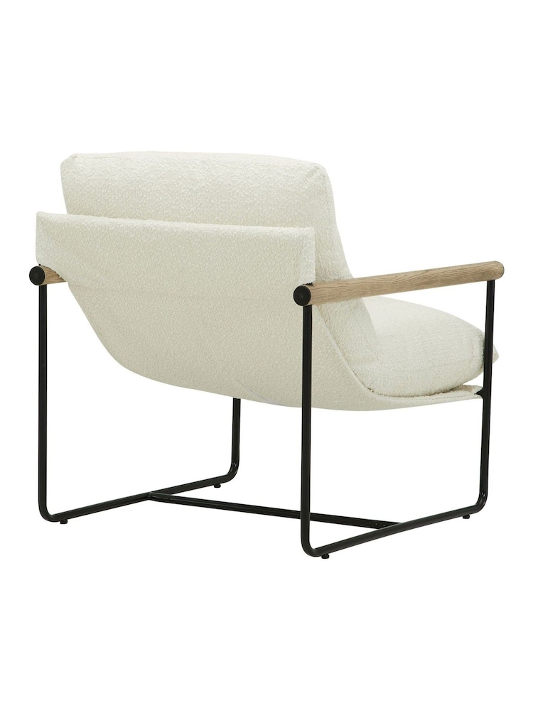 Barker and Stonehouse Grey Whittaker Boucle Accent Chair with Wooden Arms - Image 6 of 6