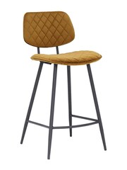 Barker and Stonehouse Yellow Velvet Archer Counter Stool - Image 2 of 6