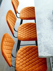 Barker and Stonehouse Orange Velvet Archer Counter Stool - Image 1 of 6