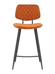 Barker and Stonehouse Orange Velvet Archer Counter Stool - Image 3 of 6