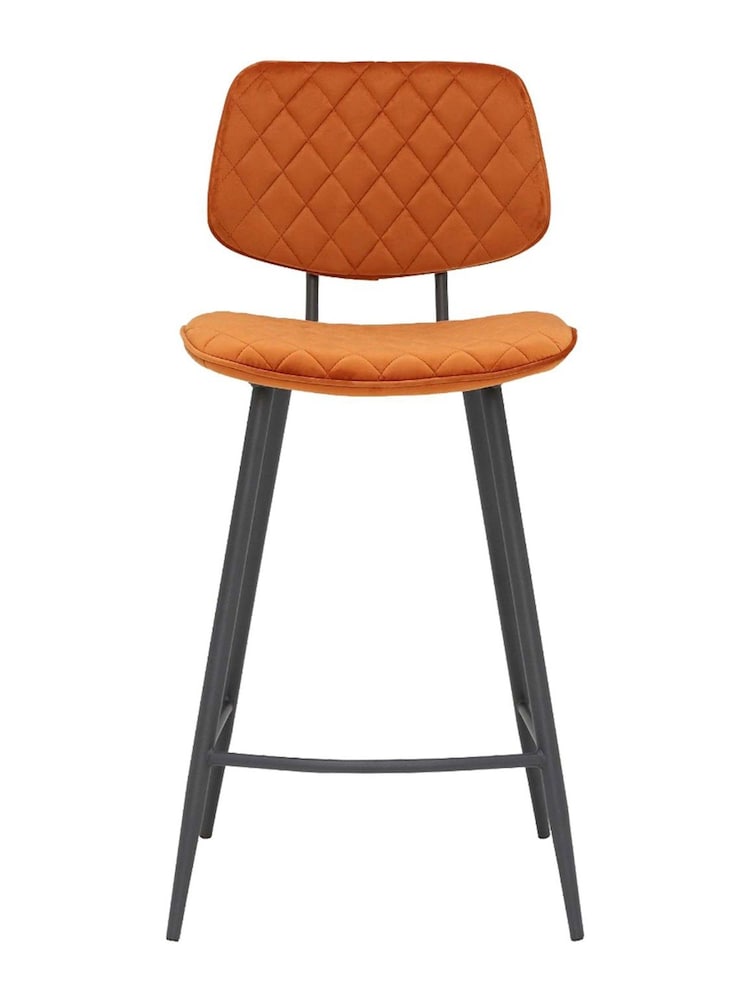 Burnt Orange Velvet Mustard Coloured Bar Stools Orange Modern Bar
