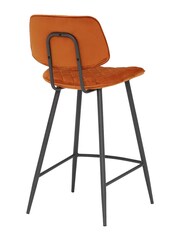 Barker and Stonehouse Orange Velvet Archer Counter Stool - Image 4 of 6