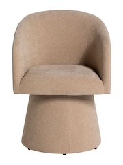 Barker and Stonehouse Ivory Carmen Fabric Swivel Armchair - Image 3 of 6