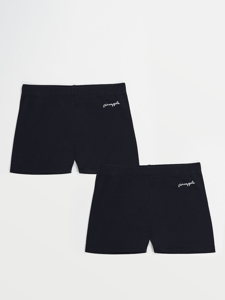 Pineapple Black Girls Jersey Hotpant Shorts 2 Pack - Image 1 of 6