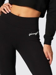 Pineapple Black Petite Womens Wide Waistband Leggings - Image 3 of 5