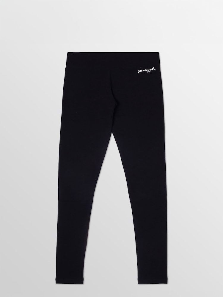 Pineapple Black Petite Womens Wide Waistband Leggings - Image 5 of 5