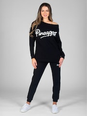 Pineapple Black Petite Skinny Zip Joggers - Image 2 of 5
