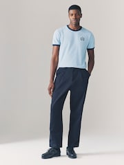 modra - EDIT Ringer Style 100% Cotton T-Shirt - Slika 2 iz 7