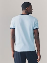 modra - EDIT Ringer Style 100% Cotton T-Shirt - Slika 3 iz 7