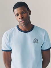 modra - EDIT Ringer Style 100% Cotton T-Shirt - Slika 4 iz 7