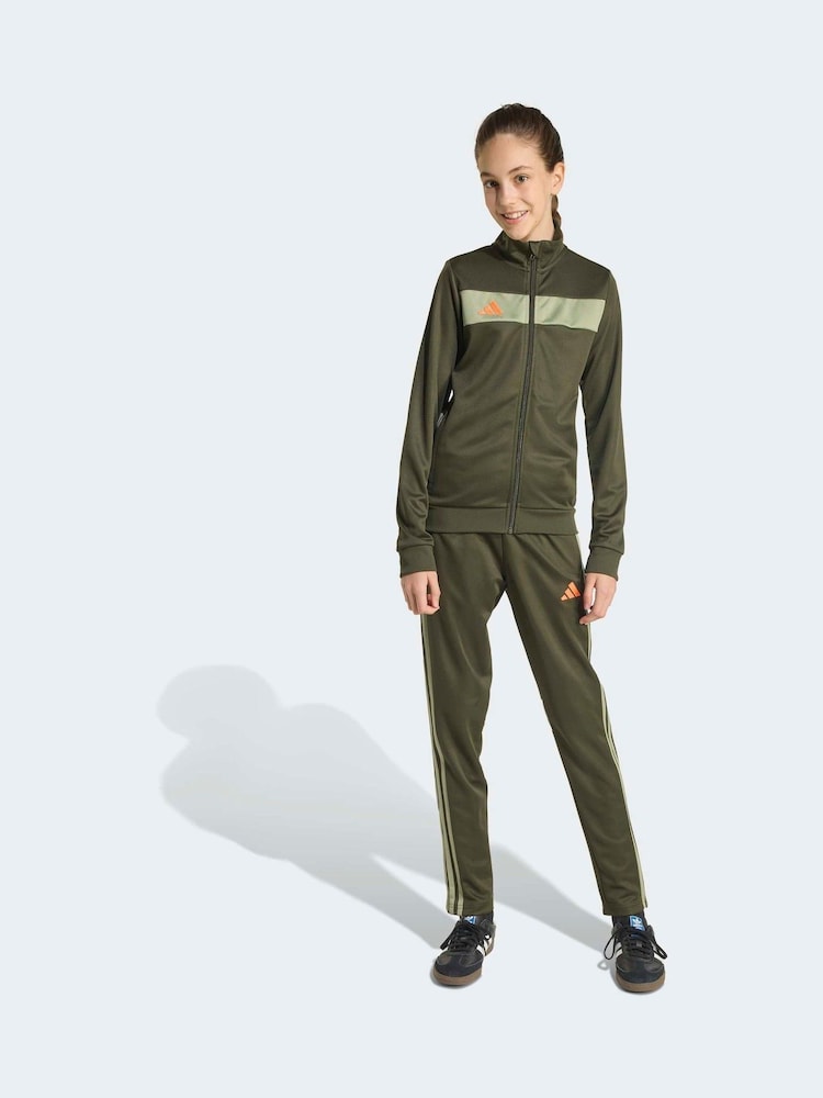 adidas Green Tiro 25 Essentials Kids Tracksuit - Image 1 of 8