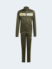 adidas Green Tiro 25 Essentials Kids Tracksuit - Image 6 of 8