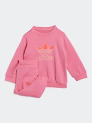 adidas Originals Pink Trefoil Sweatshirt and Joggers Set Infant Kids - Image 1 of 7