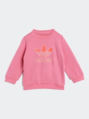 adidas Originals Pink Trefoil Sweatshirt and Joggers Set Infant Kids - Image 3 of 7