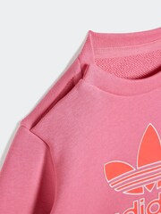 adidas Originals Pink Trefoil Sweatshirt and Joggers Set Infant Kids - Image 7 of 7