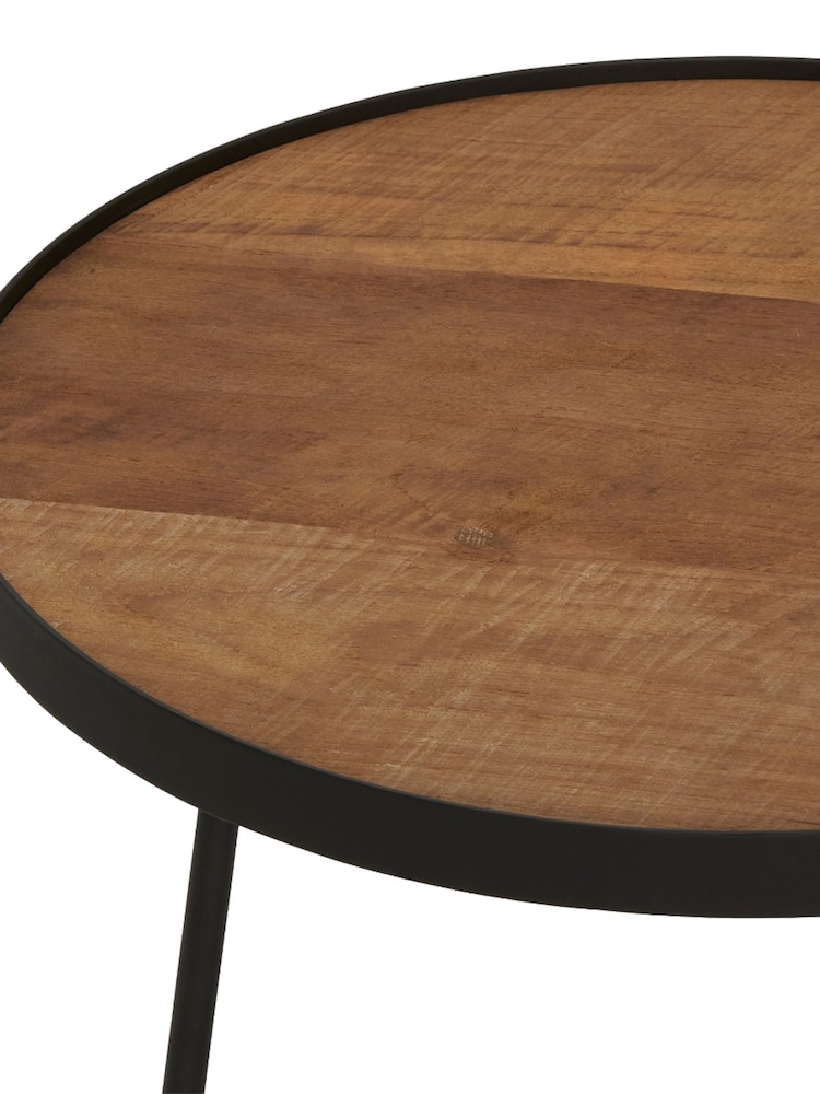 Barker and Stonehouse Set of 3 Brown Fika Round Coffee Tables - Image 6 of 6