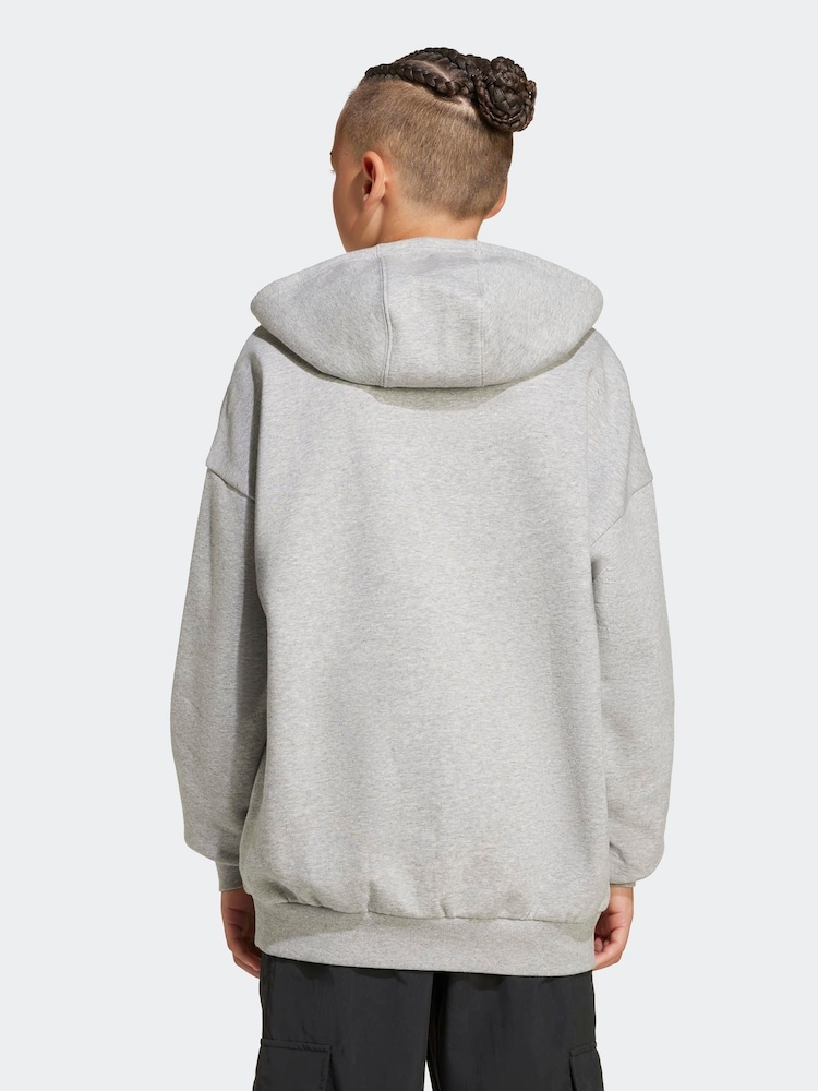 adidas Originals Grey Loose Fleece Kids Hoodie - Image 2 of 6