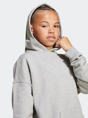 adidas Originals Grey Loose Fleece Kids Hoodie - Image 4 of 6