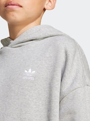 adidas Originals Grey Loose Fleece Kids Hoodie - Image 5 of 6