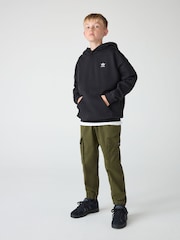 adidas Originals Black Loose Fleece Kids Hoodie - Image 1 of 11