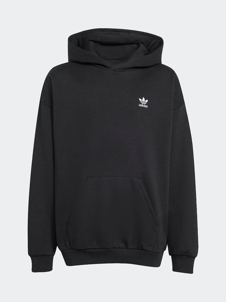 adidas Originals Black Loose Fleece Kids Hoodie - Image 11 of 11