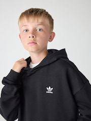 adidas Originals Black Loose Fleece Kids Hoodie - Image 5 of 11