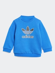 adidas originals Blue Trefoil Sweatshirt and Joggers Set Infant Kids - Image 2 of 7