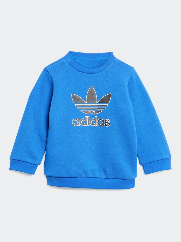 adidas originals Blue Trefoil Sweatshirt and Joggers Set Infant Kids - Image 2 of 7