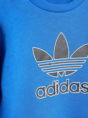 adidas originals Blue Trefoil Sweatshirt and Joggers Set Infant Kids - Image 5 of 7