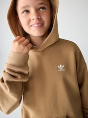 adidas Originals Brown Loose Fleece Kids Hoodie - Image 12 of 13