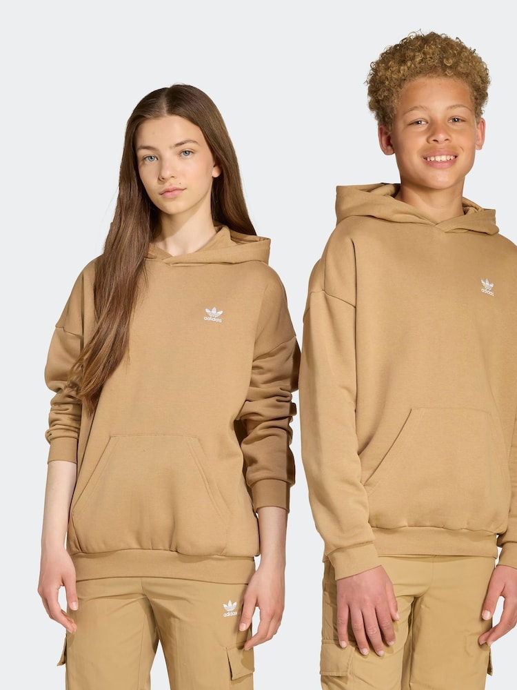 adidas Originals Brown Loose Fleece Kids Hoodie - Image 2 of 13
