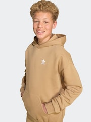 adidas Originals Brown Loose Fleece Kids Hoodie - Image 4 of 13