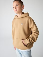 adidas Originals Brown Loose Fleece Kids Hoodie - Image 6 of 13