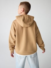 adidas Originals Brown Loose Fleece Kids Hoodie - Image 9 of 13