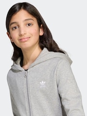 adidas Originals Grey Full-Zip Hoodie Kids - Image 4 of 6