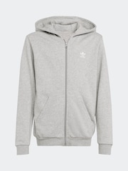 adidas Originals Grey Full-Zip Hoodie Kids - Image 6 of 6