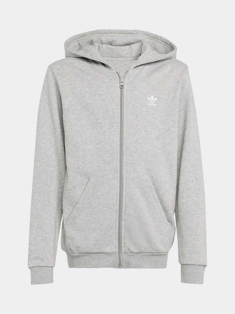 adidas Originals Grey Full-Zip Kids Hoodie - Image 6 of 6 adidas Originals Grey Full-Zip Kids Hoodie - Image 6 of 6