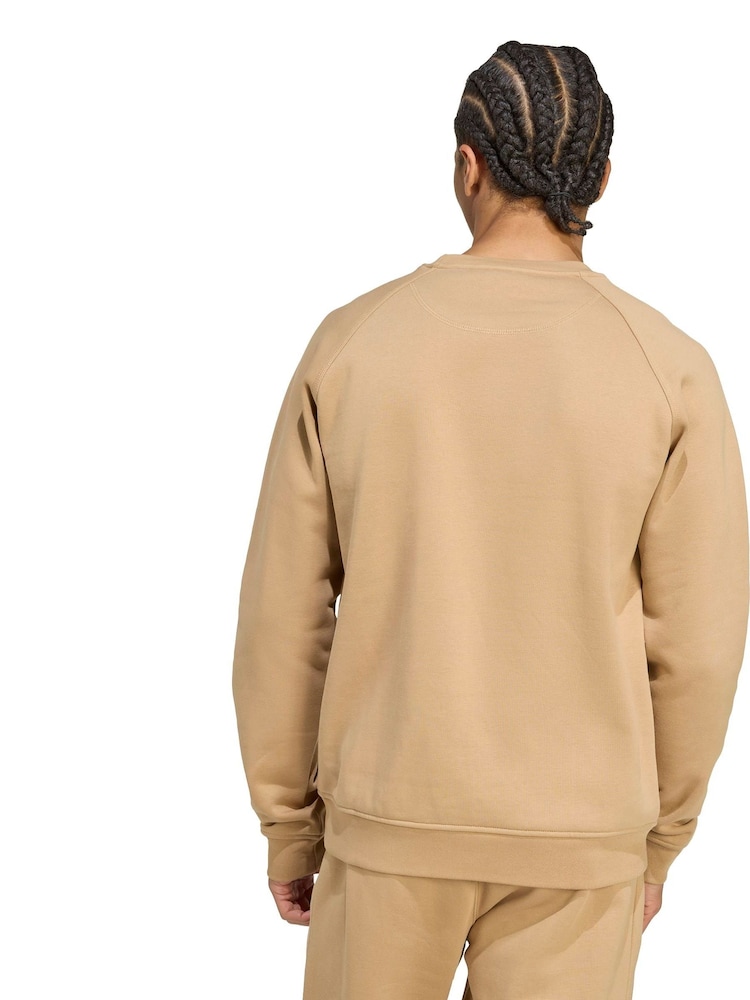 adidas Originals Brown Trefoil Essentials Crew Sweatshirt - Image 2 of 6