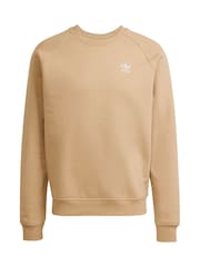 adidas Originals Brown Trefoil Essentials Crew Sweatshirt - Image 6 of 6