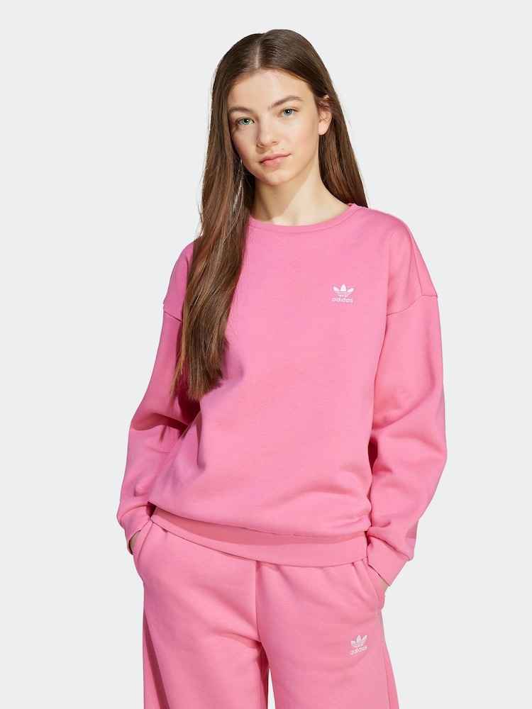 adidas Originals Pink Boyfriend Crew Kids Sweatshirt - Image 1 of 6 adidas Originals Pink Boyfriend Crew Kids Sweatshirt - Image 1 of 6