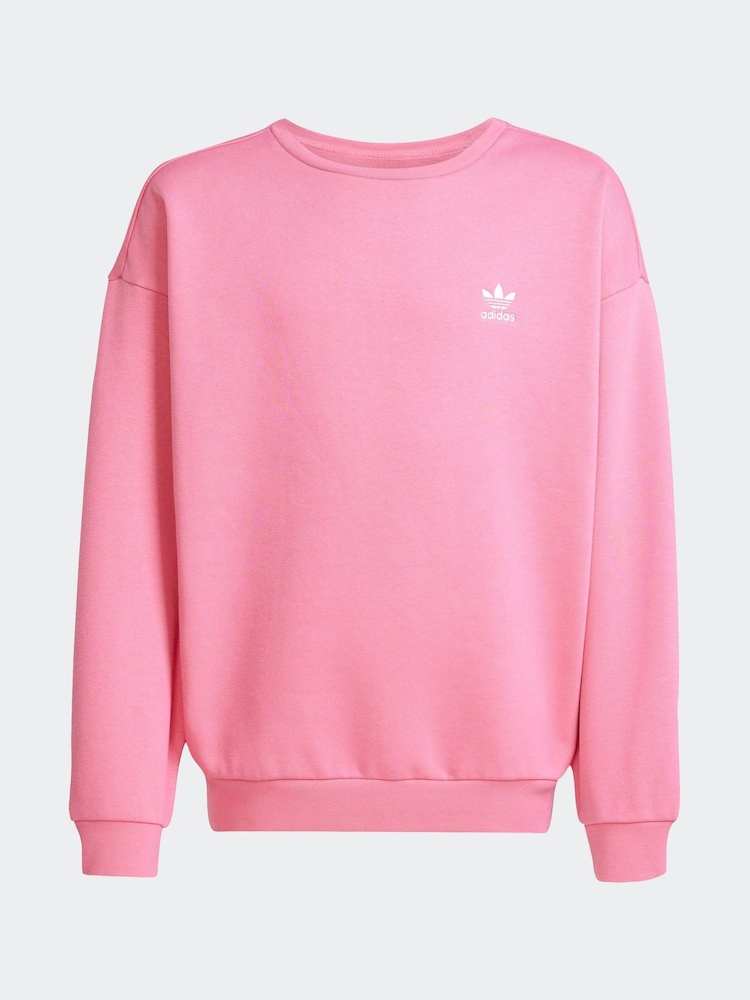 adidas Originals Pink Boyfriend Crew Kids Sweatshirt - Image 6 of 6 adidas Originals Pink Boyfriend Crew Kids Sweatshirt - Image 6 of 6
