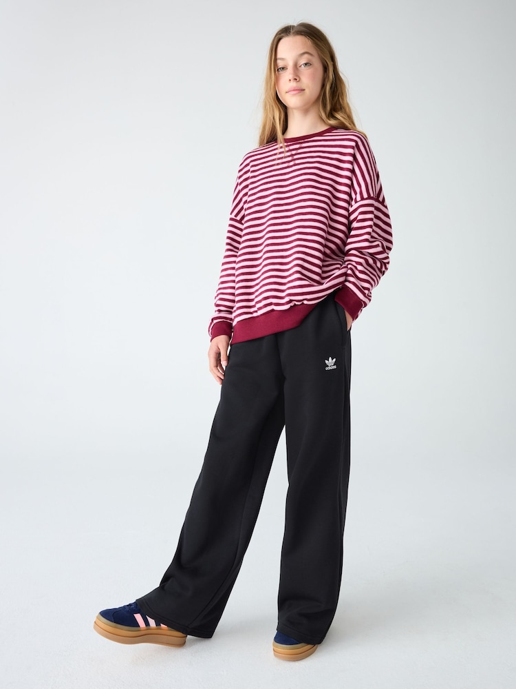 adidas Originals Black Wide Leg Kids Joggers - Image 1 of 6