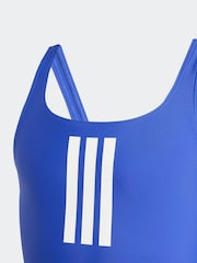 adidas Blue 3-Stripes Kids Swimsuit - Image 3 of 5